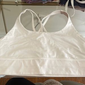 lululemon white energy longline bra size 10